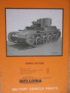 BELLONA VEHICLE PRINTS  SERIES 16 LIGHT TANK Mk.I PANTHER G AEC ARMOURED CAR INFANTRY TANK